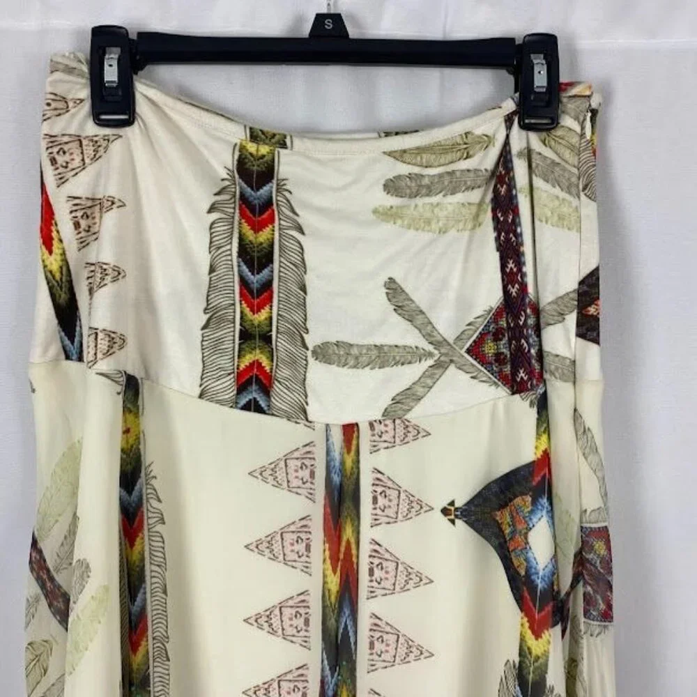 Vintage Collection Shark Tail Feather Tribal Print‎ Skirt Women's Small/ Medium - Picture 3 of 13